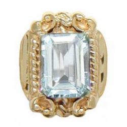 B1784 14K SLIDE WITH OCTAGON AQUAMARINE 